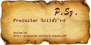 Preiszler Szilárd névjegykártya